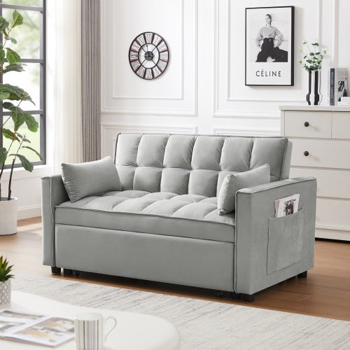 Modern Velvet Loveseat Futon 3 In 1 Convertible Sleeper Sofa Bed