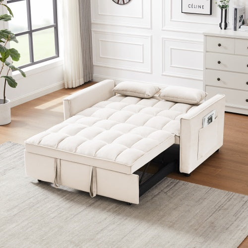 Modern Velvet Loveseat Futon 3 In 1 Convertible Sleeper Sofa Bed