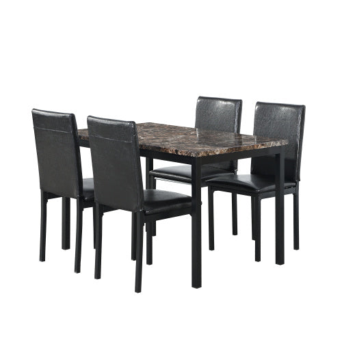 5-piece Metal Dining Table And Chair Set