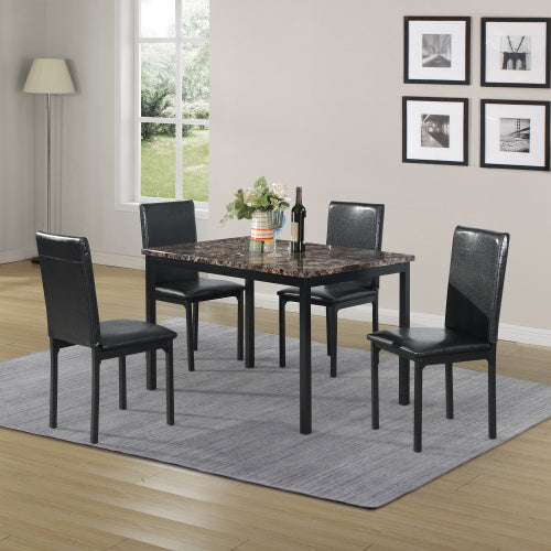 5-piece Metal Dining Table And Chair Set